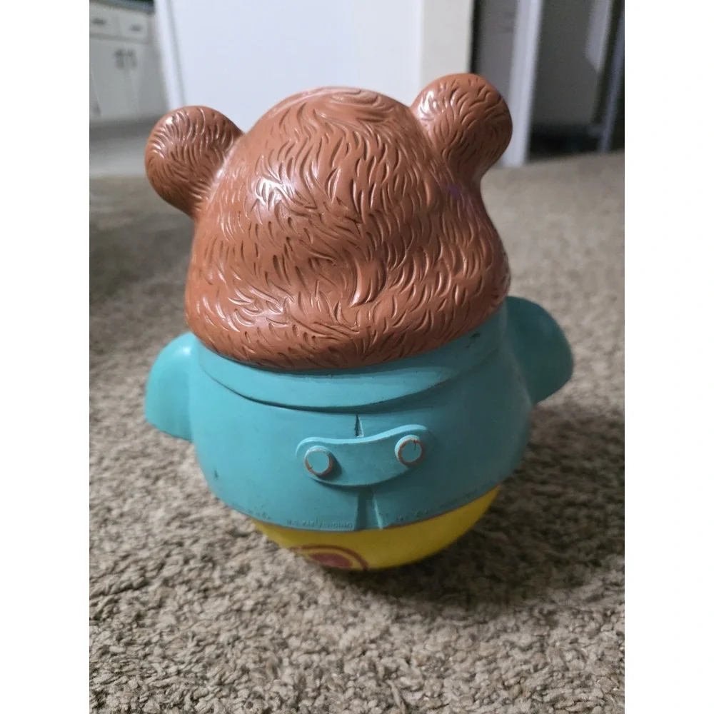 Vintage 1969 Fisher Price Chubby Cub Roly Poly Bear #164 Wobble Toy No String - Picture 5 of 8